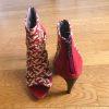 TWO LIPS Women Red Caged Open Toe Platform Heels Pumps Size 8