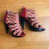 TWO LIPS Women Red Caged Open Toe Platform Heels Pumps Size 8