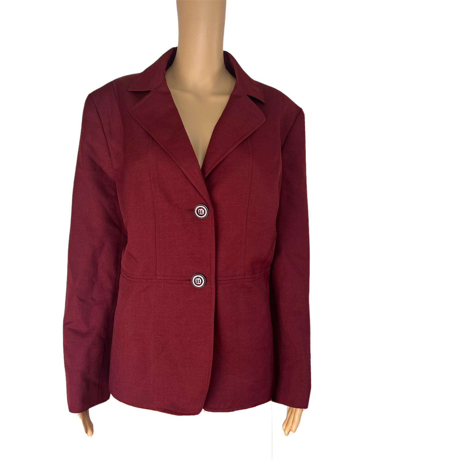 Jones Studio Women Polyester Blazer Suit Size 16W Merlot Lined Notch Collar New