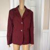 Jones Studio Women Polyester Blazer Suit Size 16W Merlot Lined Notch Collar New