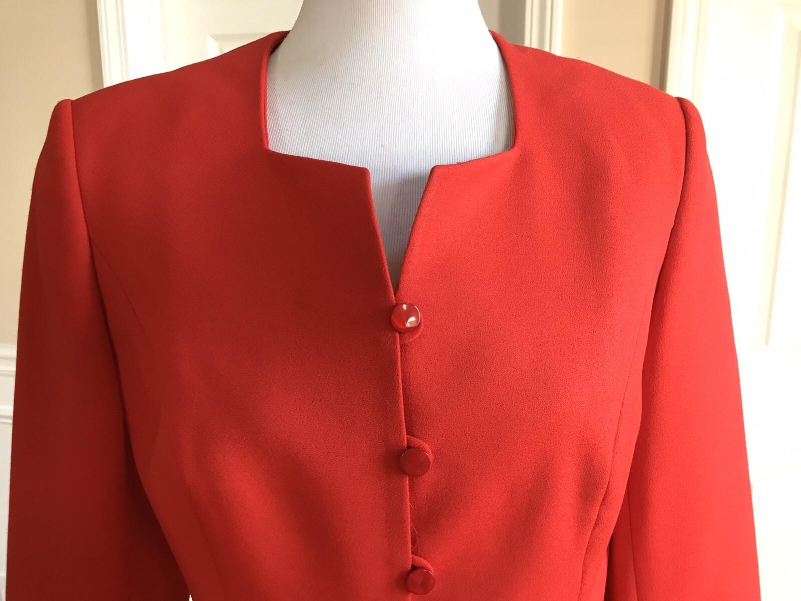 NYP Suits Women 2 PC Red Skirt Suit Size 10
