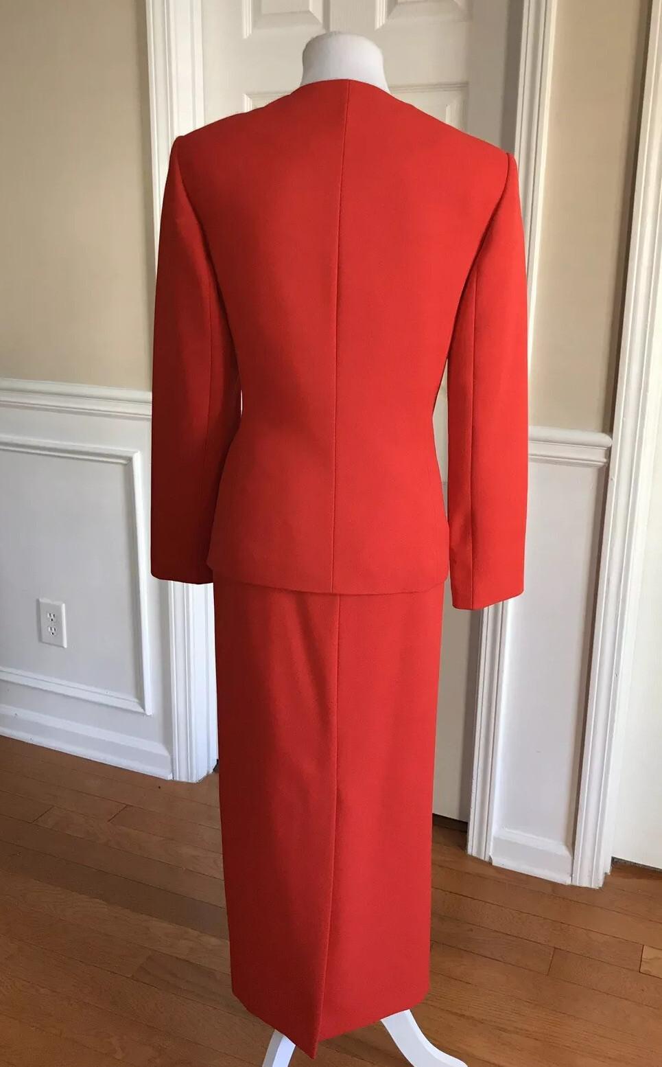 NYP Suits Women 2 PC Red Skirt Suit Size 10