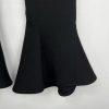 Beaufille Polyester Rayon Pants 2 Black Flared Hem Bell Bottom Stretch Disco