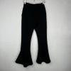 Beaufille Polyester Rayon Pants 2 Black Flared Hem Bell Bottom Stretch Disco