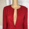 Adrianna Papell Acrylic Polyester Metallic Blazer Size 8 Red Beaded Collarless