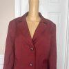 Jones Studio Women Polyester Blazer Suit Size 16W Merlot Lined Notch Collar New