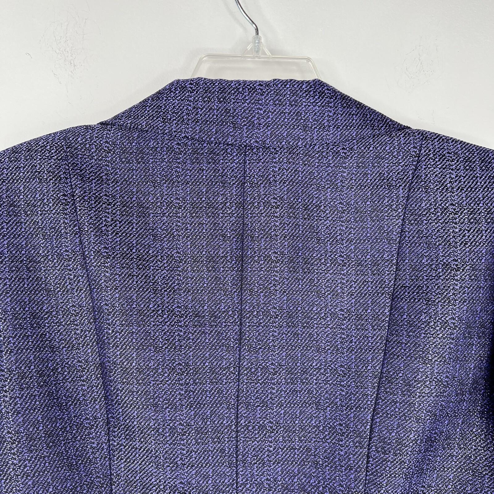 Le Suit Polyester Metallic Skirt Suit Size 6P Purple Wide Notch Collar 2PC New