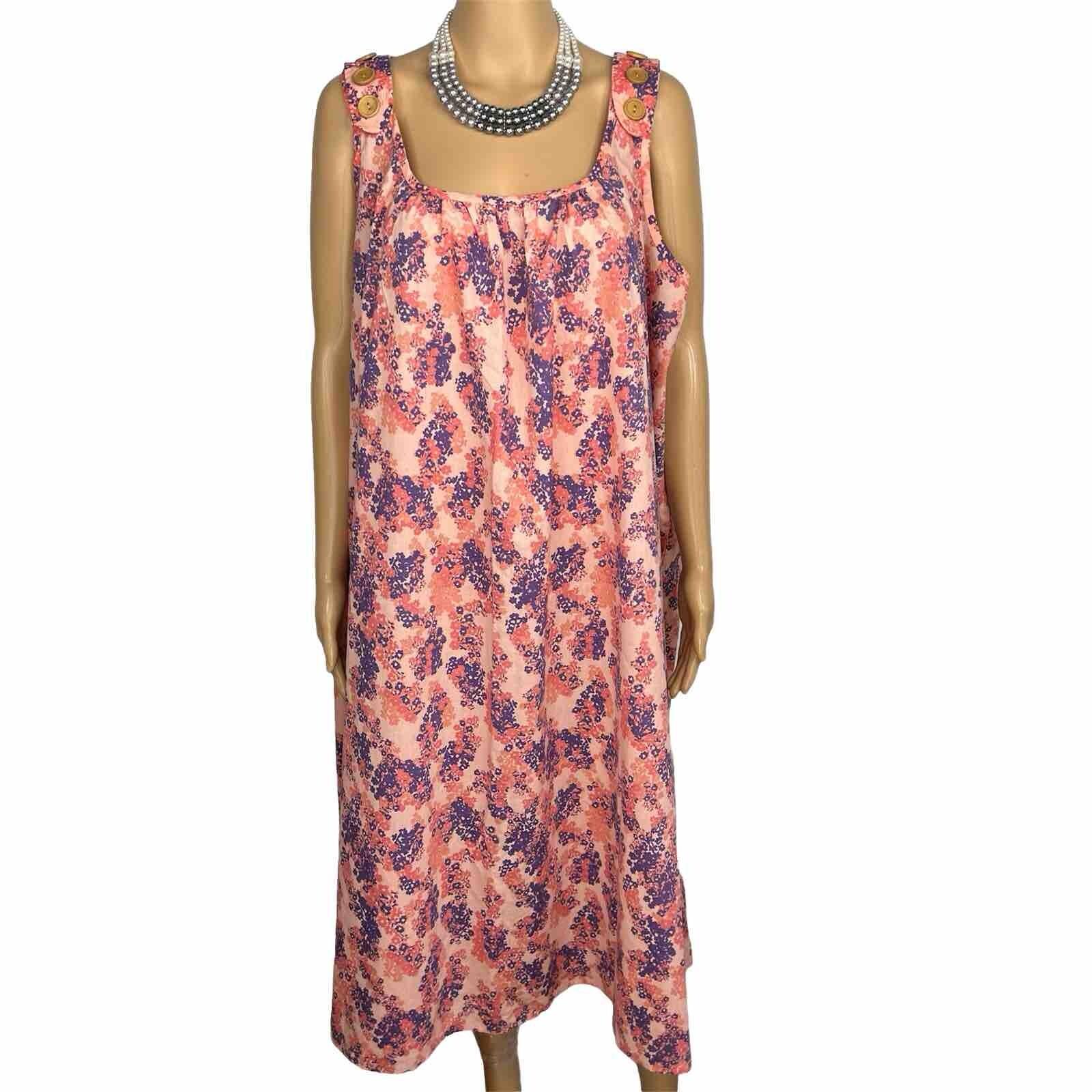 Anthony Richards Vintage House Dress Size 4X Floral Sleeveless Adjustable Strap