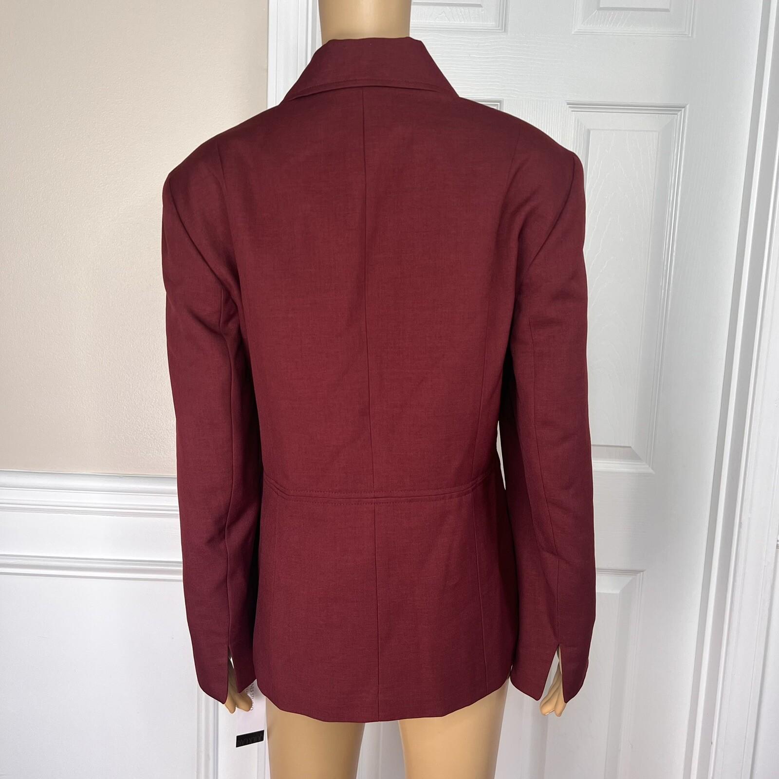 Jones Studio Women Polyester Blazer Suit Size 16W Merlot Lined Notch Collar New