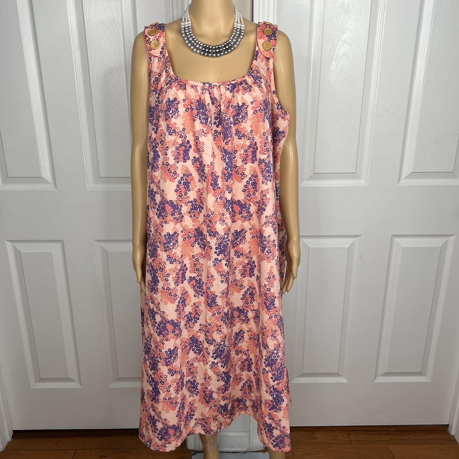 Anthony Richards Vintage House Dress Size 4X Floral Sleeveless Adjustable Strap