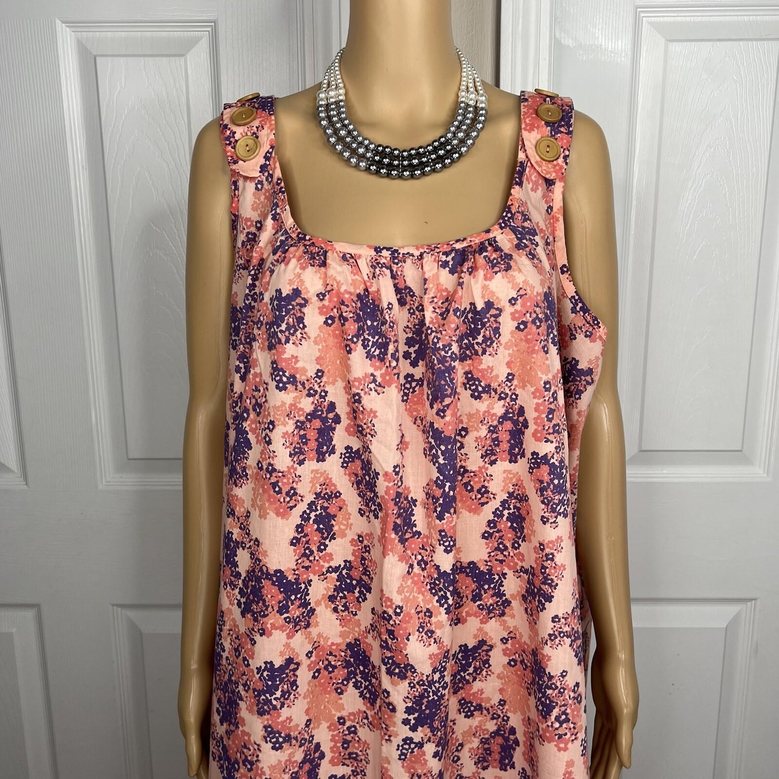 Anthony Richards Vintage House Dress Size 4X Floral Sleeveless Adjustable Strap