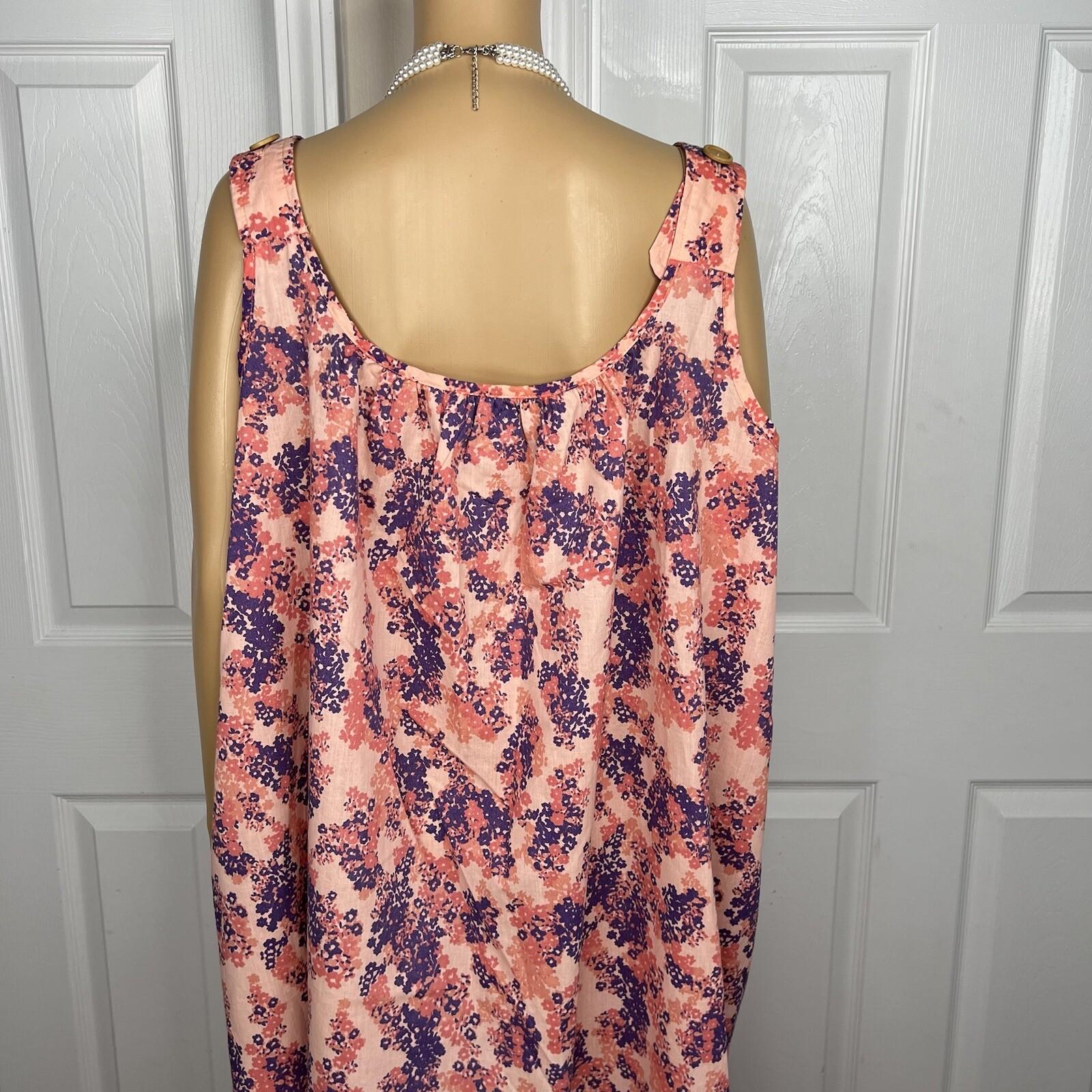 Anthony Richards Vintage House Dress Size 4X Floral Sleeveless Adjustable Strap
