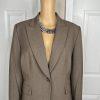 Tahari ASL Polyester Rayon Spandex Skirt 10 Suit 12 Brown Peak Collar 2PC