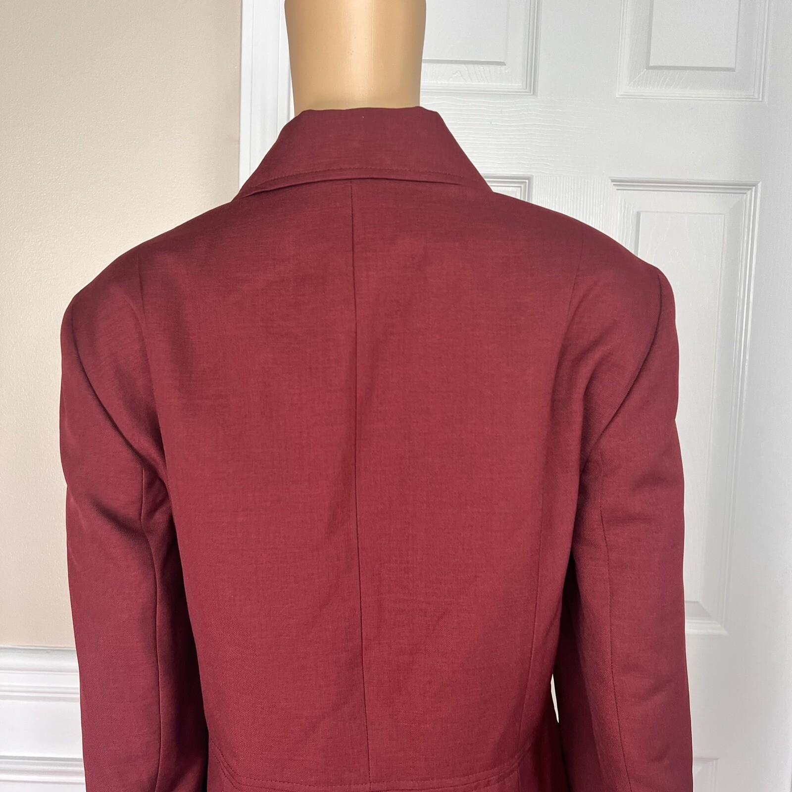 Jones Studio Women Polyester Blazer Suit Size 16W Merlot Lined Notch Collar New