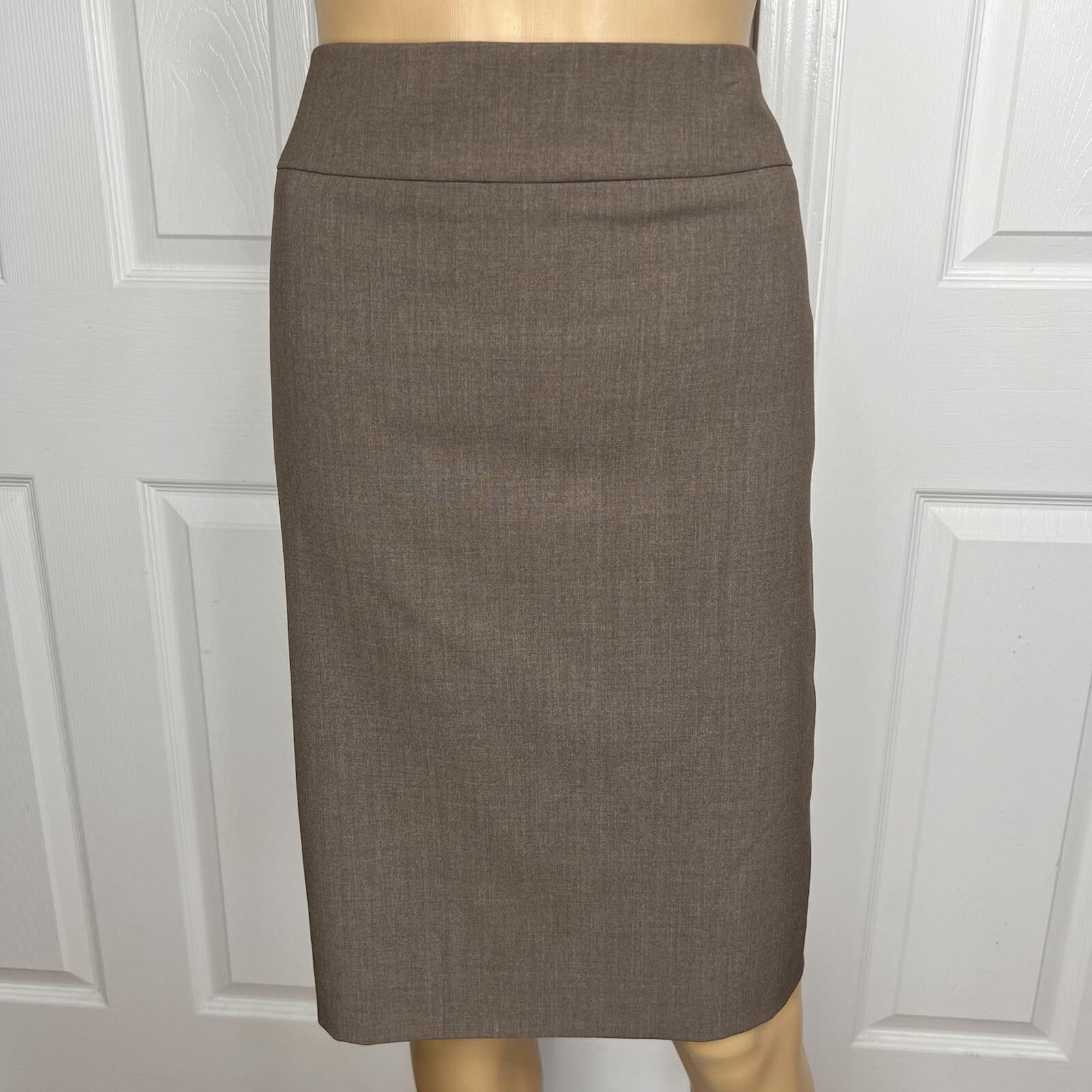 Tahari ASL Polyester Rayon Spandex Skirt 10 Suit 12 Brown Peak Collar 2PC