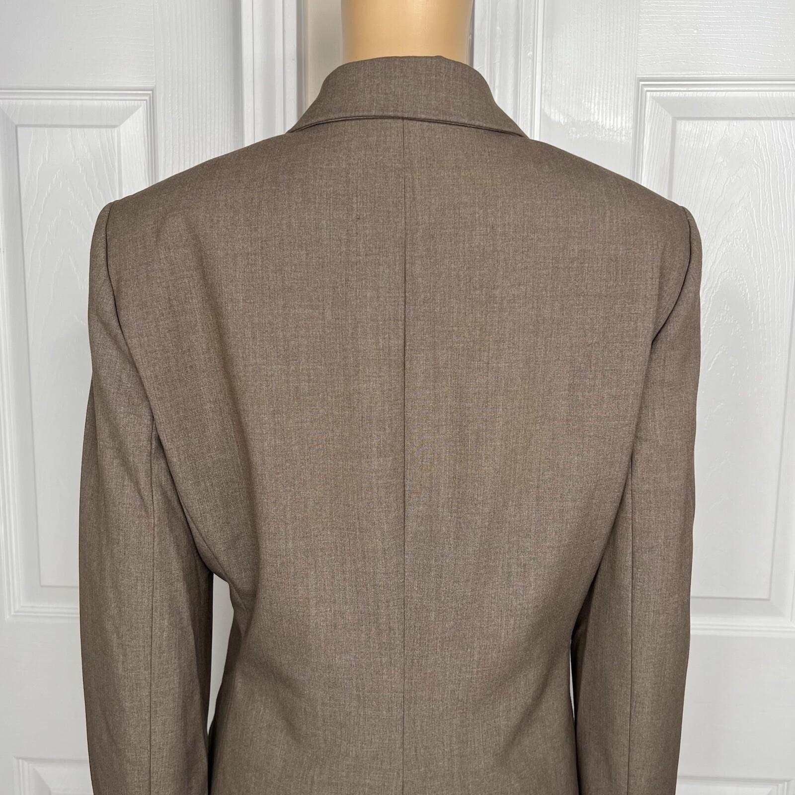 Tahari ASL Polyester Rayon Spandex Skirt 10 Suit 12 Brown Peak Collar 2PC