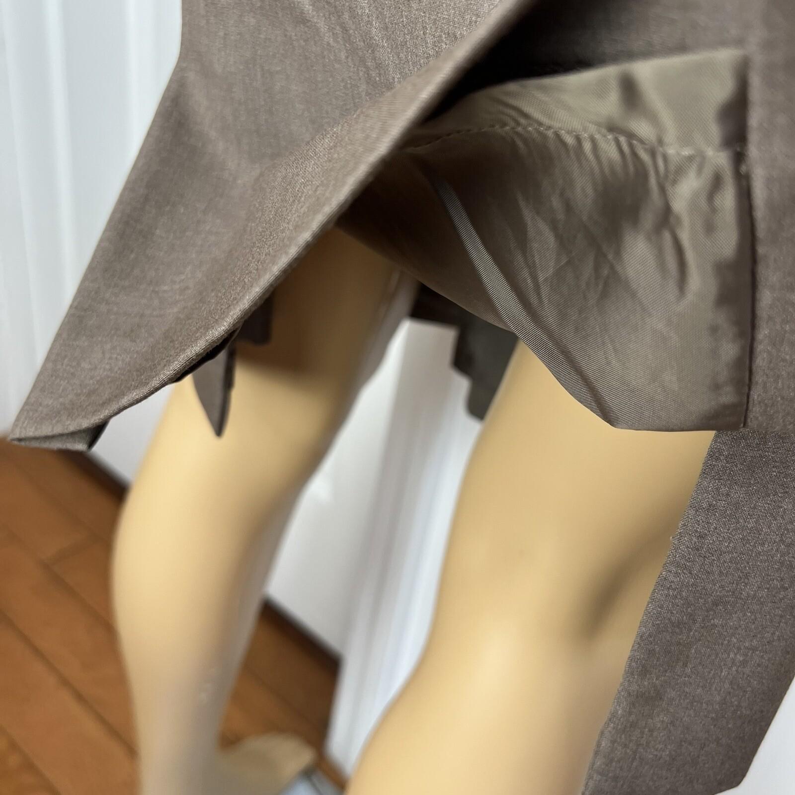 Tahari ASL Polyester Rayon Spandex Skirt 10 Suit 12 Brown Peak Collar 2PC