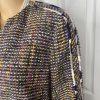 10-7129.jpg Feraud Upper Cloth Virgin Wool Silk Blazer Size 12 Multicolor Bell Sleeves Lined