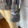 10-7132.jpg Feraud Upper Cloth Virgin Wool Silk Blazer Size 12 Multicolor Bell Sleeves Lined