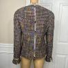 10-7133.jpg Feraud Upper Cloth Virgin Wool Silk Blazer Size 12 Multicolor Bell Sleeves Lined