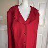 10-7138.jpg New EMILY Women 2PC Red Polyester Ruffle Collarless Skirt Suit Size 32W MSRP0