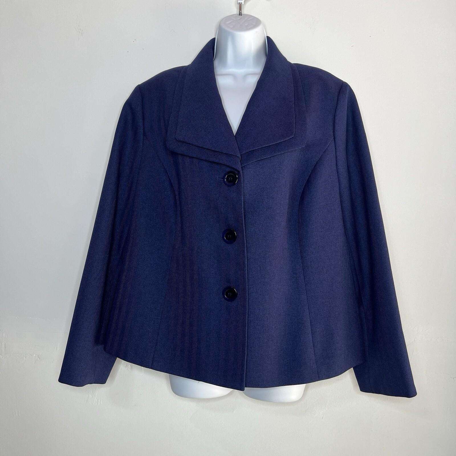 Le Suit Polyester Skirt Suit Size 16W Purple Shawl Collar Lined Career 2PC