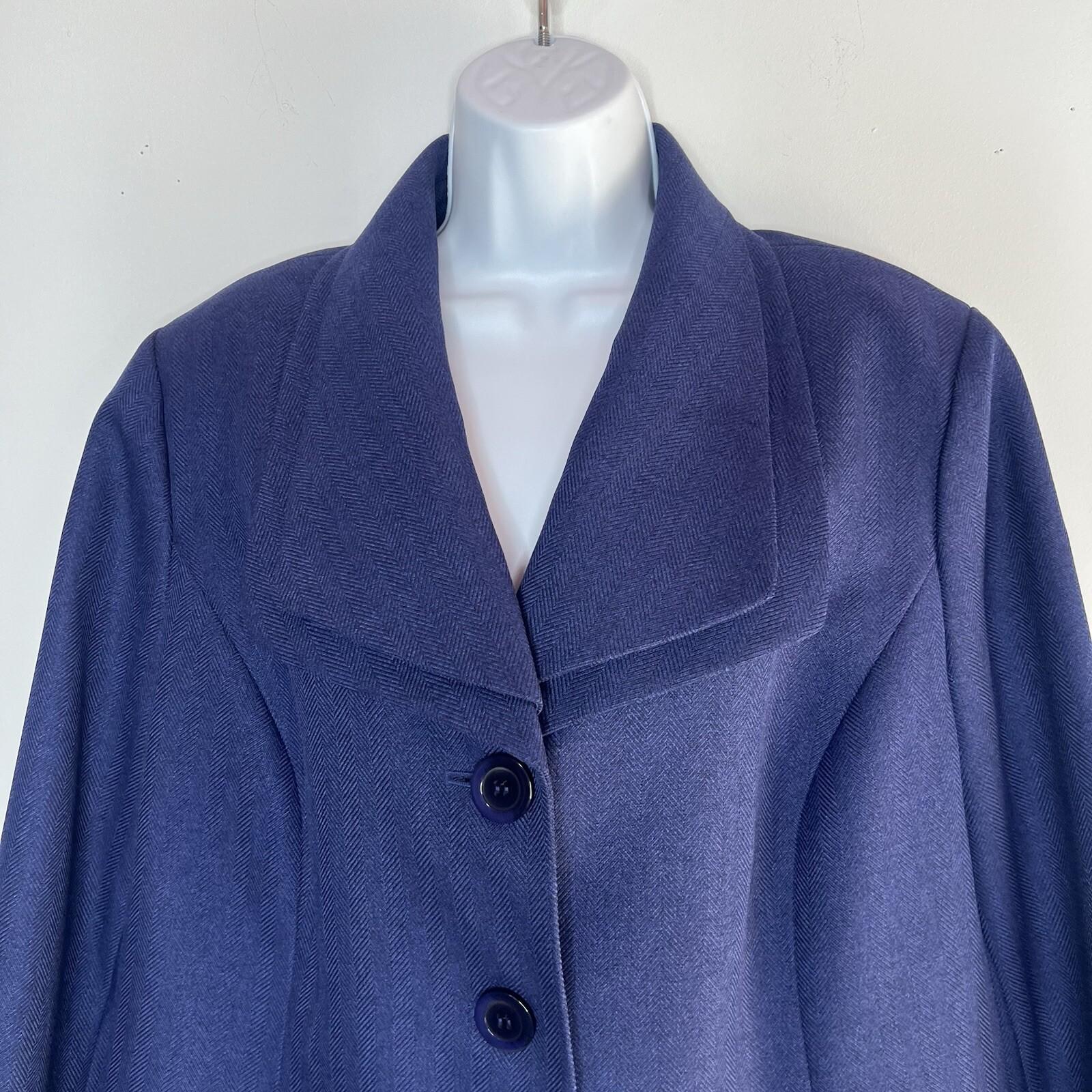 Le Suit Polyester Skirt Suit Size 16W Purple Shawl Collar Lined Career 2PC