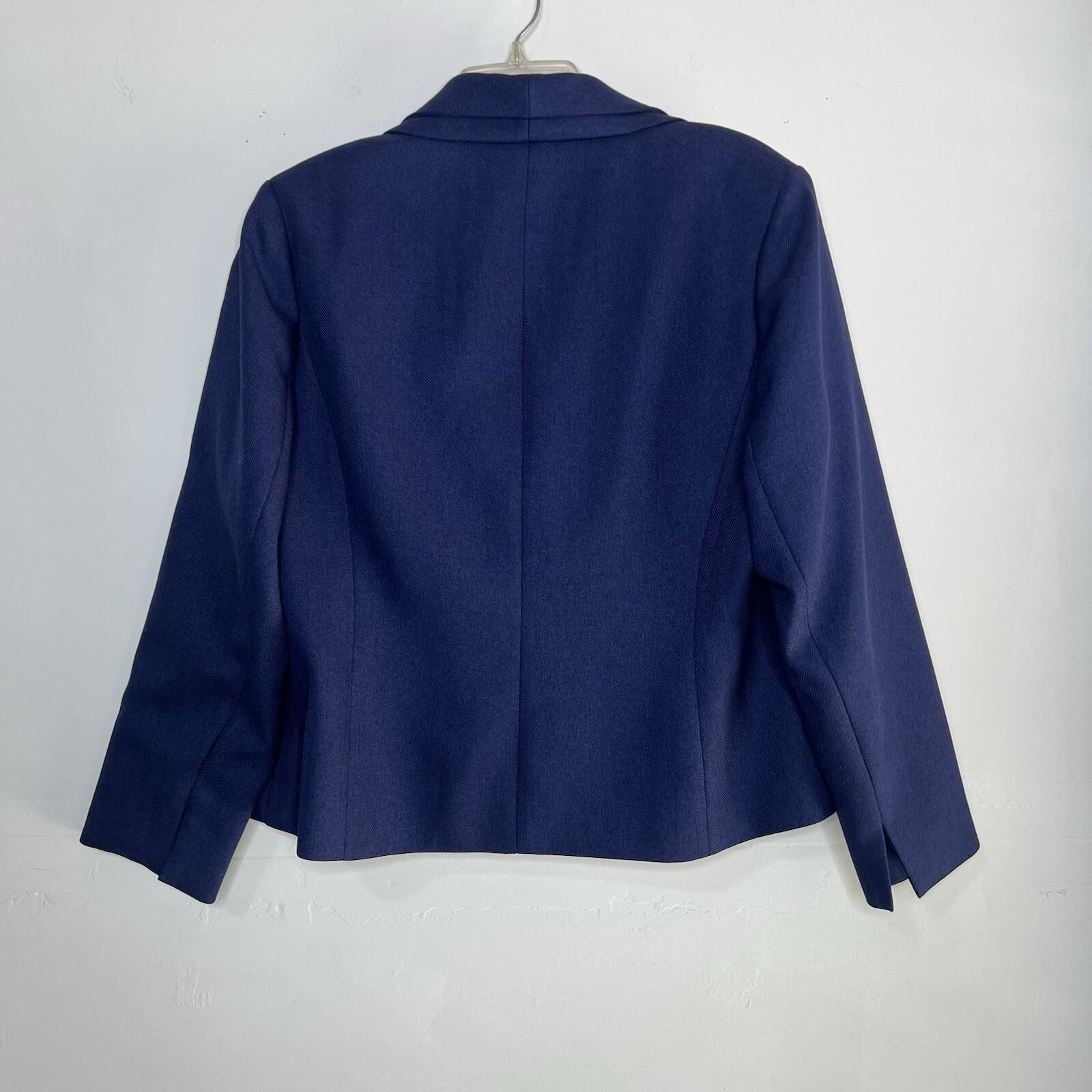 Le Suit Polyester Skirt Suit Size 16W Purple Shawl Collar Lined Career 2PC