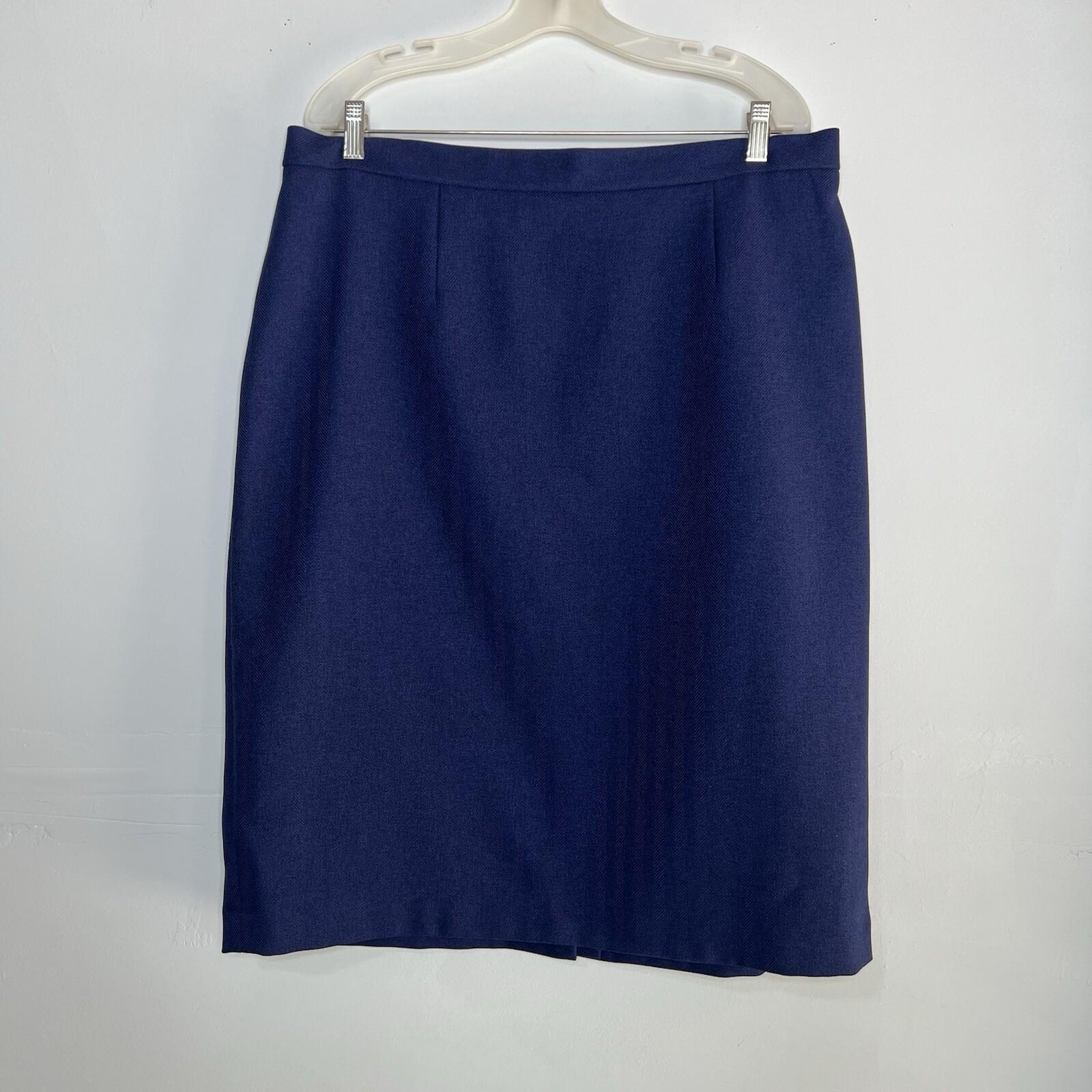 Le Suit Polyester Skirt Suit Size 16W Purple Shawl Collar Lined Career 2PC