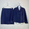 Le Suit Polyester Skirt Suit Size 16W Purple Shawl Collar Lined Career 2PC