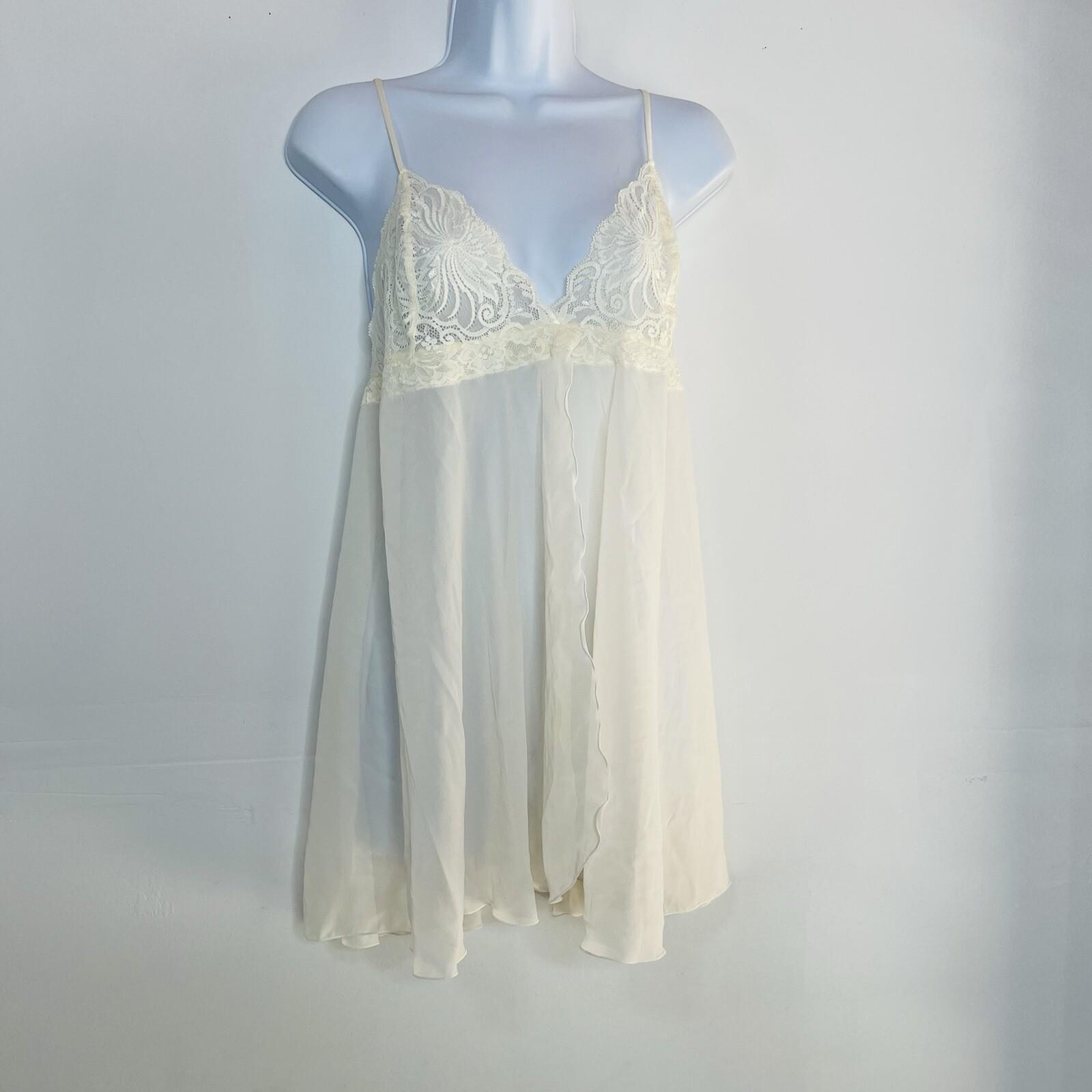 Victoria Secret Vtg 1990 Micromesh L Fairy  Babydoll Lingerie Slip Y2k Coquette