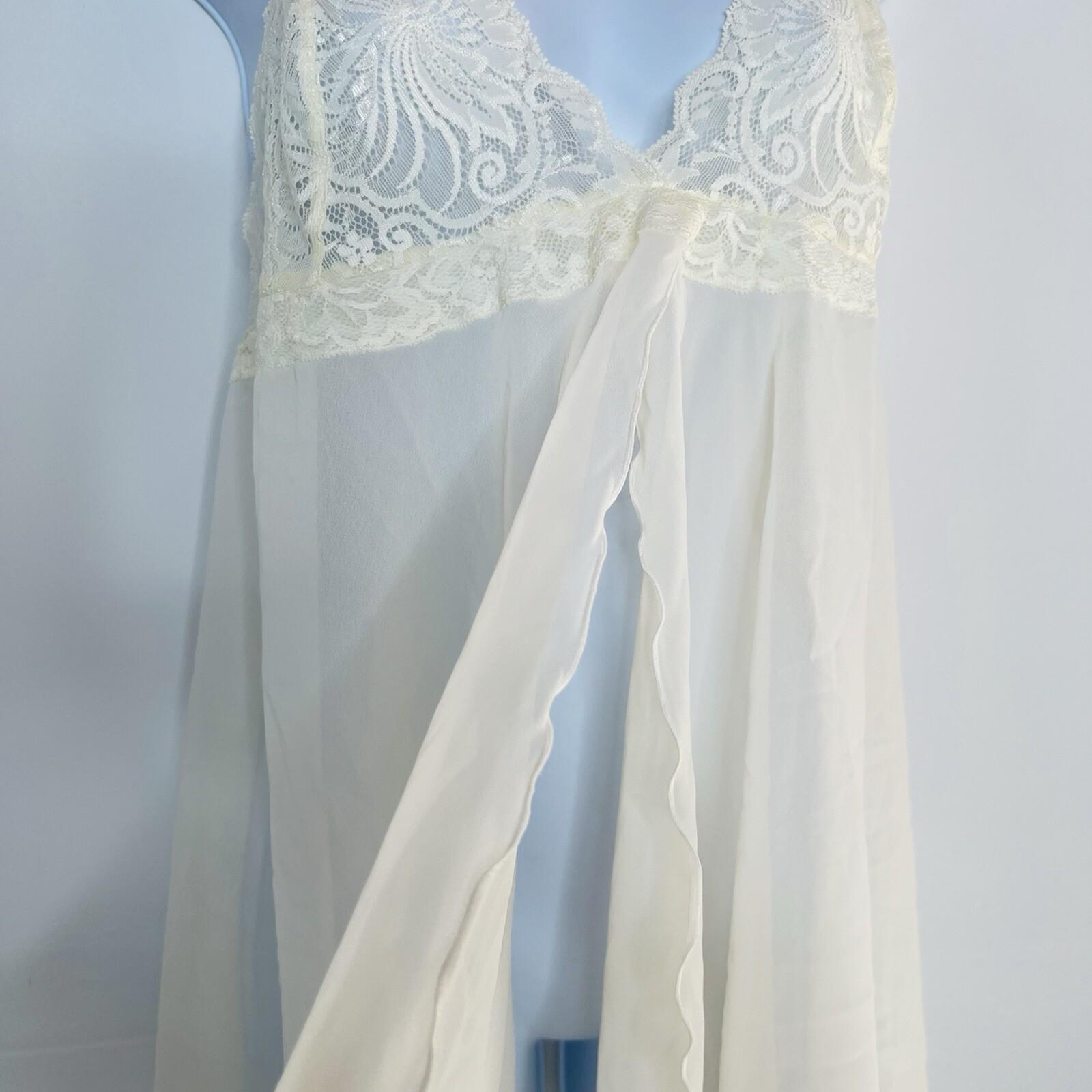 Victoria Secret Vtg 1990 Micromesh L Fairy  Babydoll Lingerie Slip Y2k Coquette