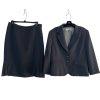 Tahari ASL Rayon Polyester Skirt Suit Size 10 Gray Striped Notch Collar 2PC