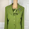 Moshita Couture Polyester Skirt Top Suit 14 Green Ruffle Bell Sleeves 3PC