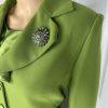 Moshita Couture Polyester Skirt Top Suit 14 Green Ruffle Bell Sleeves 3PC