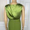Moshita Couture Polyester Skirt Top Suit 14 Green Ruffle Bell Sleeves 3PC