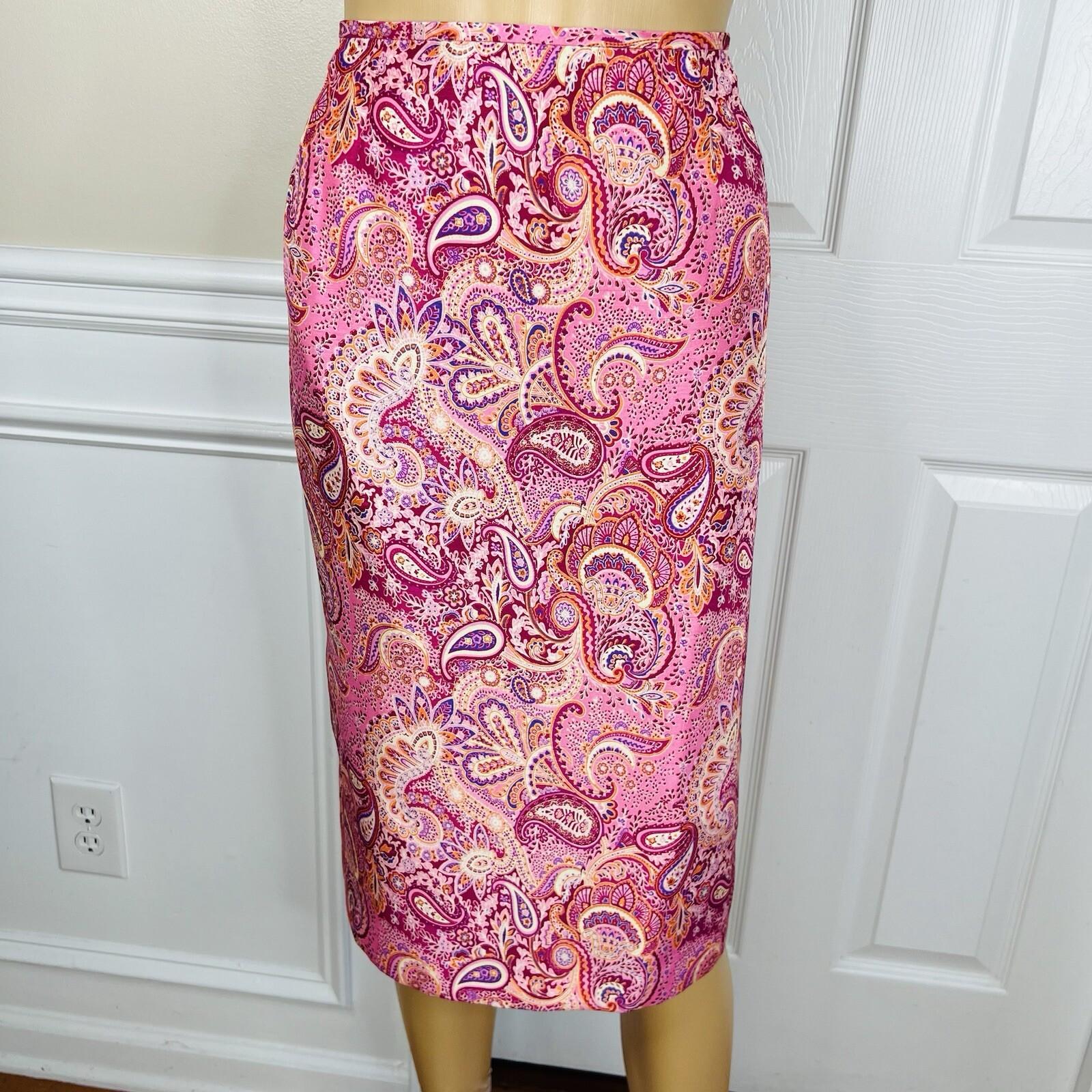 Le Suit Women Polyester Skirt 12 Suit 14 Pink Floral Peak Collar Cocktail 2PC