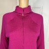 St John Separates Women Knit Sweater Size S Pink Half Zip Up High Neck Collared