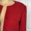 Adrianna Papell Acrylic Polyester Metallic Blazer Size 8 Red Beaded Collarless