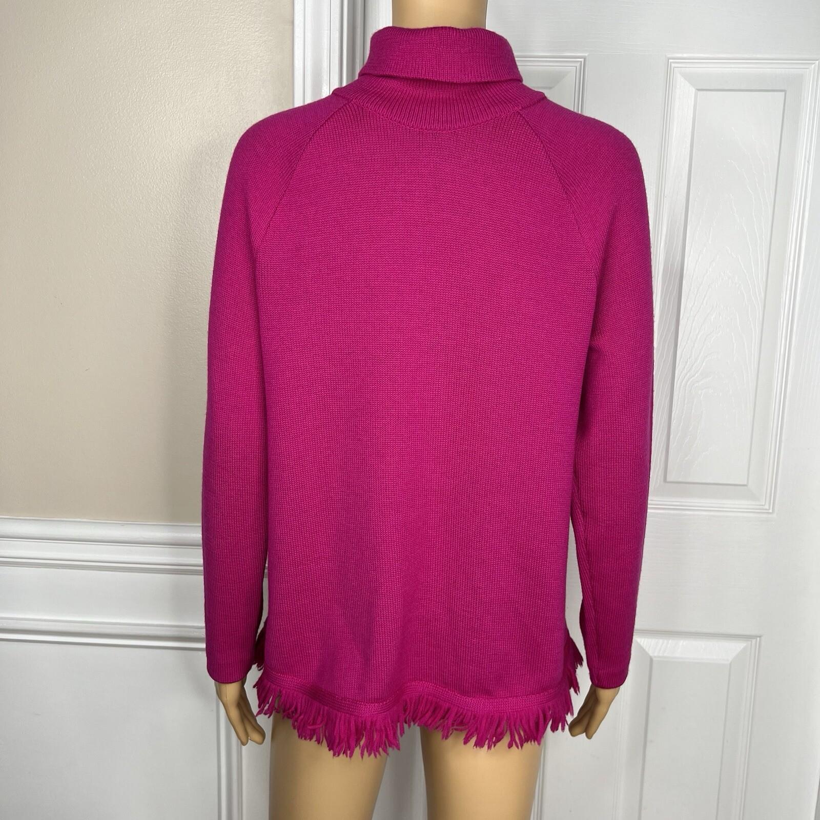 St John Separates Women Knit Sweater Size S Pink Half Zip Up High Neck Collared