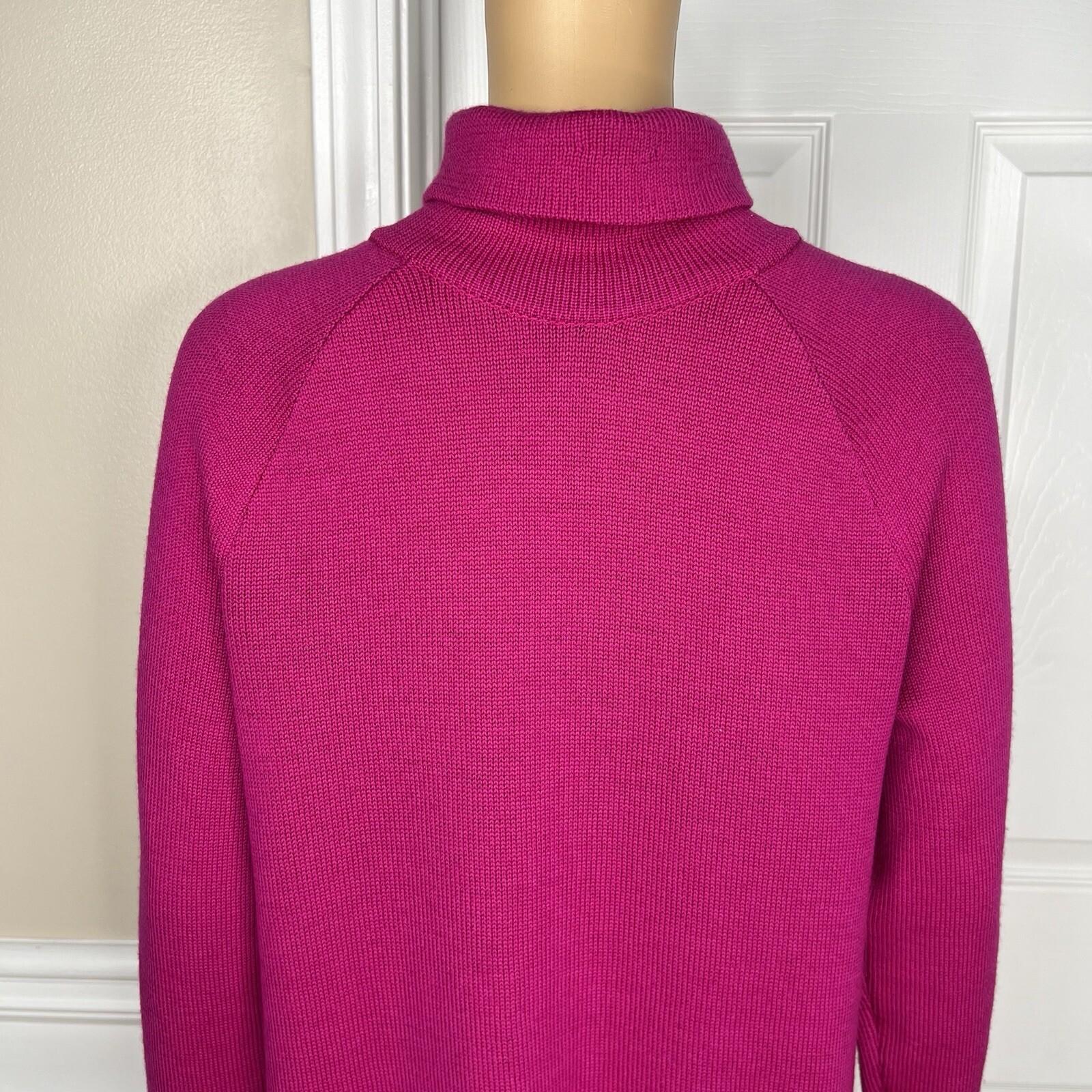 St John Separates Women Knit Sweater Size S Pink Half Zip Up High Neck Collared