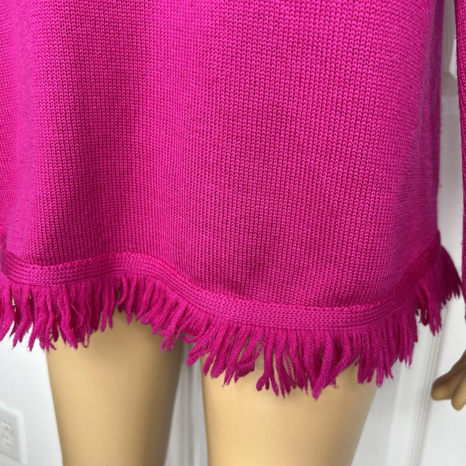 St John Separates Women Knit Sweater Size S Pink Half Zip Up High Neck Collared