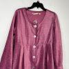 Soft Surroundings Fiona Tunic M Berry Pink Chenille Baby Doll Pleated Velvet New