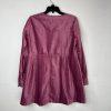 Soft Surroundings Fiona Tunic M Berry Pink Chenille Baby Doll Pleated Velvet New