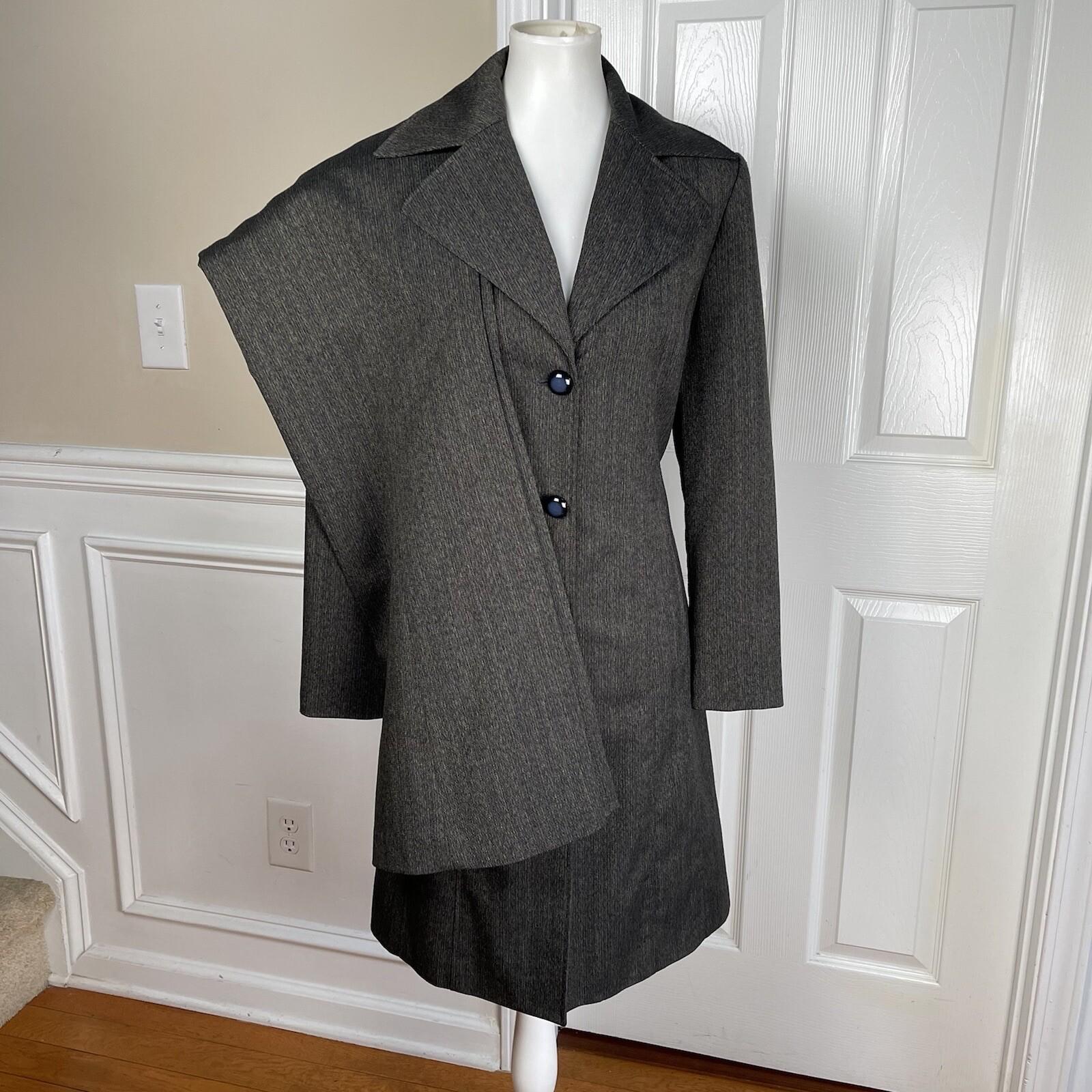 LARRY LEVINE 2PC Multicolor Polyester Rayon Spandex Lined Pant Suit Size 8