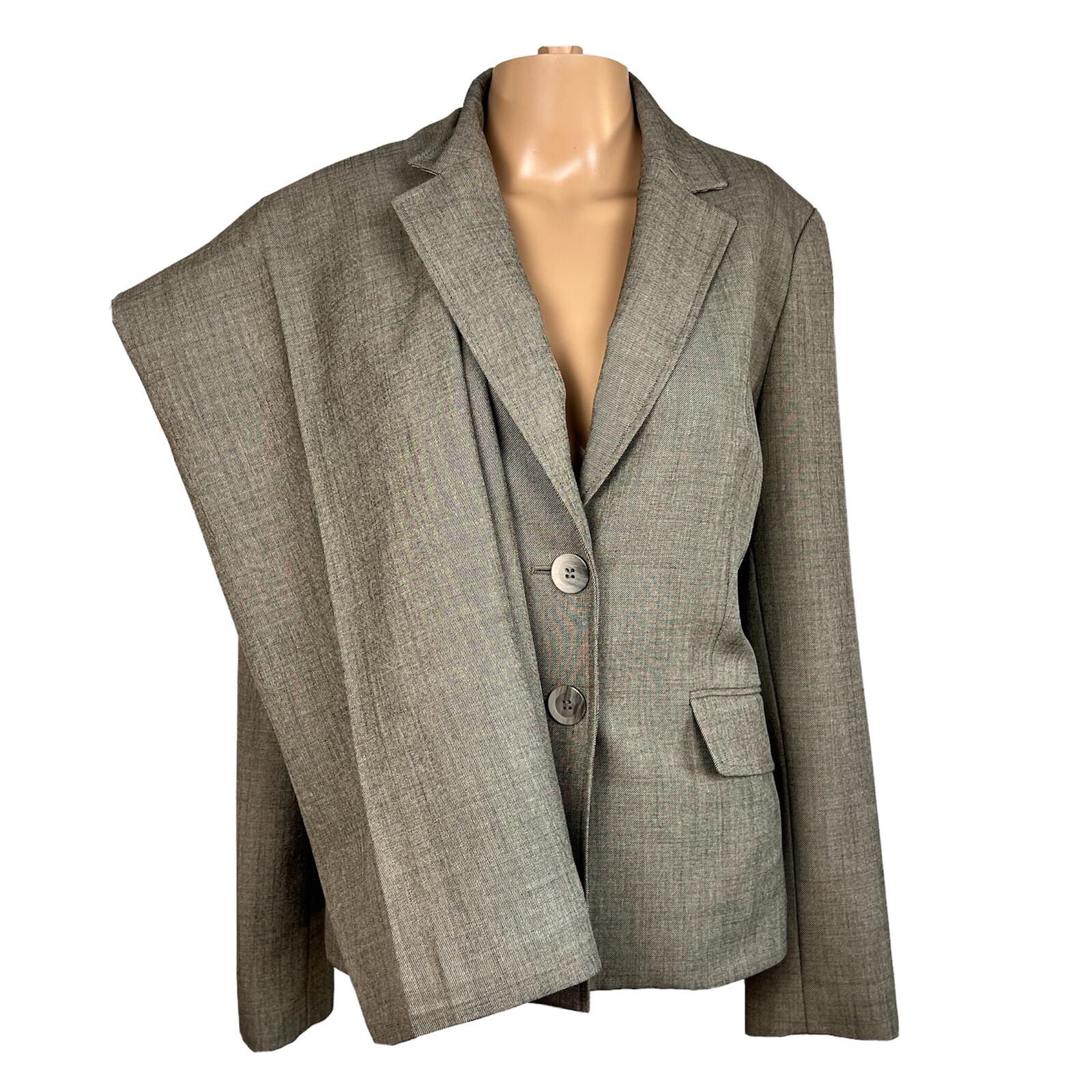 KASPER Women 2PC Gray Polyester Lined Single breasted Pant Suit Size 6