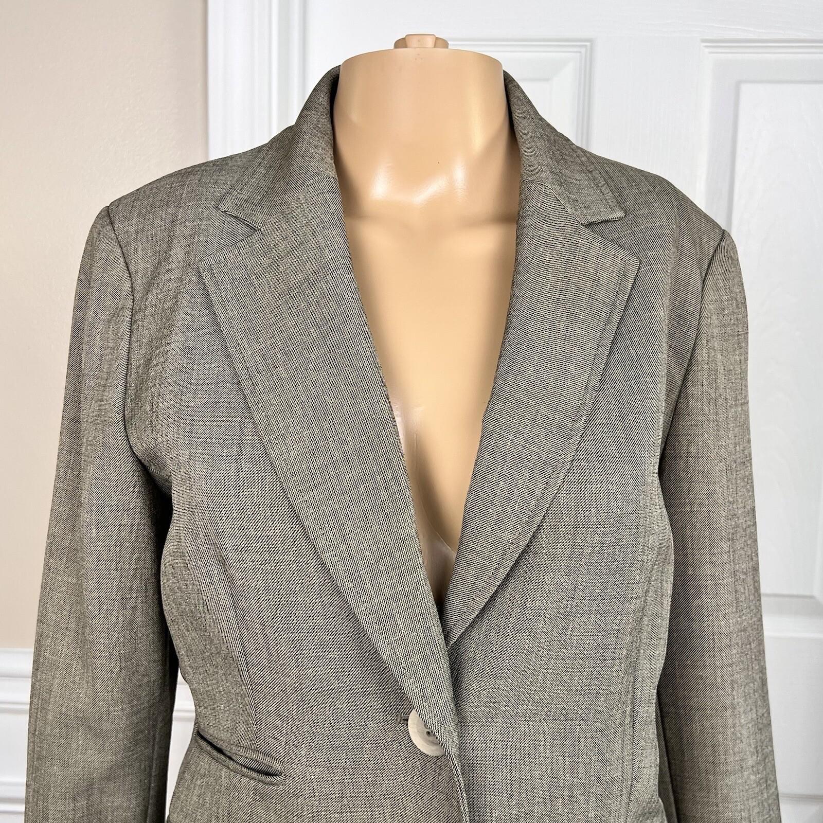 KASPER Women 2PC Gray Polyester Lined Single breasted Pant Suit Size 6