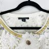 Michael Simon Vintage Floral Daisy Lace Jacket 1X White Gold Crochet Embroidered