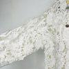 Michael Simon Vintage Floral Daisy Lace Jacket 1X White Gold Crochet Embroidered