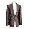 CALVIN KLEIN Brown Single Breasted Polyester Rayon Shawl Collar Blazer Size 10